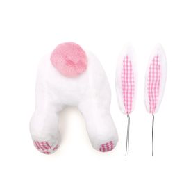 Kit Coelho c/ Patas e Orelhas - Branco / Rosa (Cabeça de Coelho)