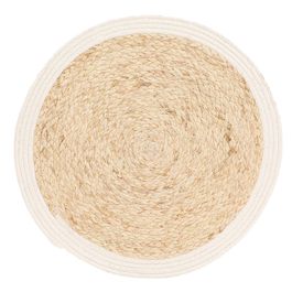 Sousplat de Fibra Trançada - Marrom / Branco (Bandejas / Sousplats)