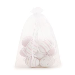 Saco c/ Ovos Codorna Sortidos - Lilás / Branco (Ovos Decorativos)