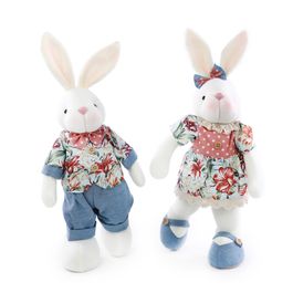 Coelhos Decorativos Sortidos Em Pé c/ Estampa Floral - Colorido (Summertime)