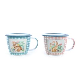 Caneca Decorativa Sortida  c/ Coelho Xadrez - Colorida (Glass)