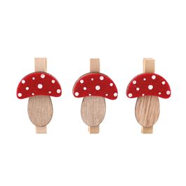Prendedor Cogumelo Pequeno Poa cor Vermelho Jogo com 3 Peças (Adesivos e Prendedores)