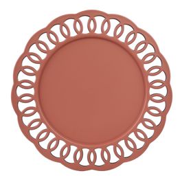 Sousplat com Borda Vazada cor Terracota ø33cm (Bandejas e Sousplats)