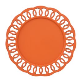Sousplat com Borda Vazada cor Laranja ø33cm (Bandejas e Sousplats)