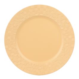 Sousplat Borda Quadriculada cor Amarelo Mostarda ø33cm (Bandejas e Sousplats)