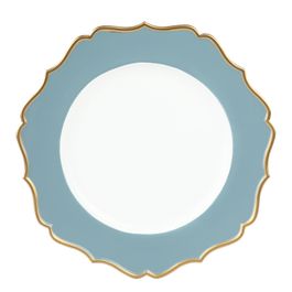 Sousplat Arabesco Friso Ouro cor Branco/Azul ø33cm (Bandejas e Sousplats)