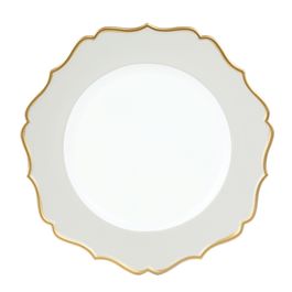 Sousplat Arabesco Friso Ouro cor Branco/Cinza ø33cm (Bandejas e Sousplats)