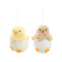 Enfeite Pendurar Ovo com Pintinho Sortido cor Amarelo/Branco (Ovelhas & Pintinhos)