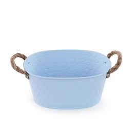 Cachepot com Alças Corda cor Azul (Cachepots em Metal)