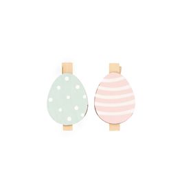 Prendedor Ovo Sortido cor Verde/Rosa/Branco Jogo com 6 Peças (Adesivos e Prendedores)