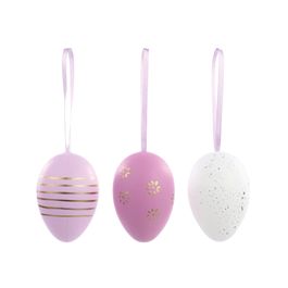 Ovo Decorativo Saco Org Galinha Sortido cor Lilás Jogo com 9 Peças (Mini Ovos)