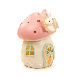 Casa Decorativa Cogumelo com Led cor Branco/Rosa (Cute Family)
