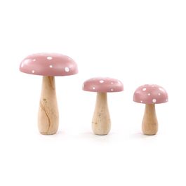 Cogumelo Decorativo Trio Poa cor Rosa Jogo com 3 Peças (Cogumelos Decorativos)