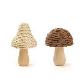 Cogumelo Decorativo Sortido cor Marrom/Creme Jogo com 6 Peças (Cogumelos Decorativos)