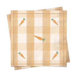 Guardanapo Cenouras Listradado cor Laranja/Branco 33X33cm Pacote com 20 Peças (Suporte e Guardanapos de Papel)