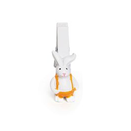 Prendedor Coelho cor Branco/Laranja Jogo com 6 Peças (Adesivos e Prendedores)