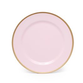 Sousplat Liso com Borda Dourada cor Rosa Claro ø33cm (Bandejas e Sousplats)