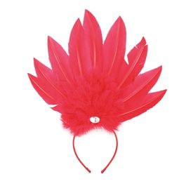 Tiara com Penas Vermelho