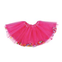 Saia De Tule Rosa com Bolinhas Infantil