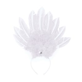 Tiara com Penas Branca