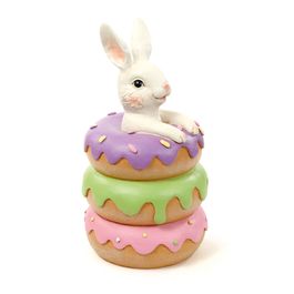Coelho Decorativo com Donuts cor Branco/Colorido (Pastries)