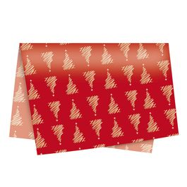 Papel Seda Lines Vermelho / Marfim / Ouro