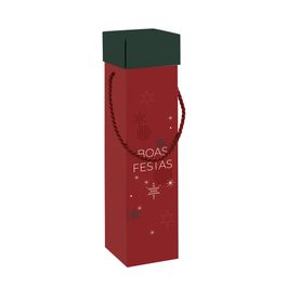 Caixa Vinho Com Alça Boas Festas