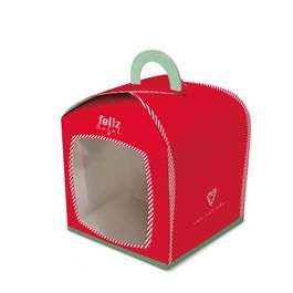 Caixa Panetone Arco De Natal Com Visor Joyful