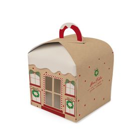 Caixa Panetone Arco De Natal Com Visor Guirlanda