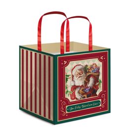 Sacola De Papel Para Panetone Boas Festas Vermelho