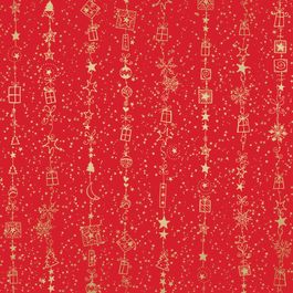 Saco Para Presente Metal Light Vermelho / Ouro