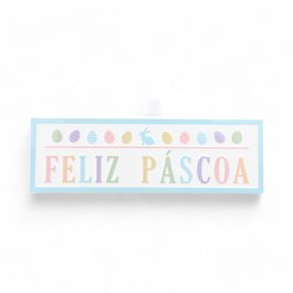 Quadro Decorativo Feliz Páscoa Ovos Colorido (Quadrinhos)