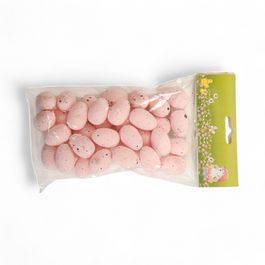 Ovos Decorativos cor Rosa Jogo com 36 Peças (Mini Ovos)