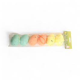 Ovos Decorativos cor Amarelo/Laranja/Verde Jogo com 6 Peças (Mini Ovos)