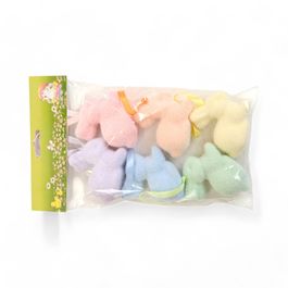 Coelho Decorativo Colorido Jogo com 6 Peças (Mini Ovos)
