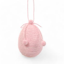 Enfeite para Pendurar Ovo cor Rosa (Frappe)