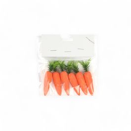 Cenoura Decorativa cor Laranja/Verde Jogo com 6 Peças (Cenouras)