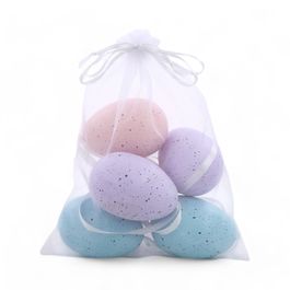 Ovo Decorativo Saco Org Pata Sortido Colorido Jogo com 6 Peças (Mini Ovos)