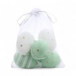 Ovo Decorativo Saco Org Pata Sortido cor Verde/Branco Jogo com 6 Peças (Mini Ovos)