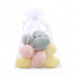 Ovo Decorativo Saco Org Galinha Sortido Colorido Jogo com 9 Peças (Mini Ovos)