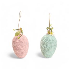 Ovos Decorativos para Pendurar Sortido cor Rosa/Verde (Frappe)