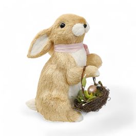 Coelho Decorativo com Laço e Ovos Colorido (Banoffee)