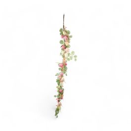 Galho Longo com Flores e Ovos cor Verde/Rosa (Fondant)