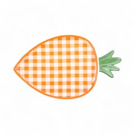 Prato Decorativo Cenoura cor Laranja/Branco (Carrot)