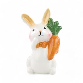 Coelho Decorativo cor Branco/Laranja/Verde (Carrot)