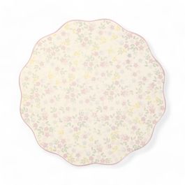 Decorativo de Mesa Redondo Floral cor Lilás/Branco (Louças & Acessórios)