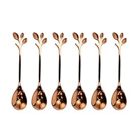 Colher De Café Jogo C/ 6 Peças Aço Inox Rose
