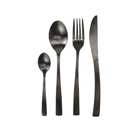 Faqueiro 24 Peças Aço Inox Preto Fosco