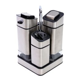 Galheteiro Kit C/ 5 Peças Aço Inox Inox / Preto