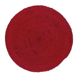 Lugar Americano Redondo Fibra Natural Vermelho
